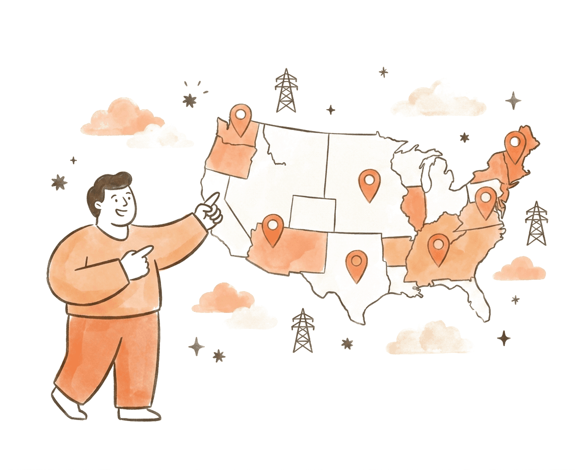 Coverage across the seven U.S. ISO grids